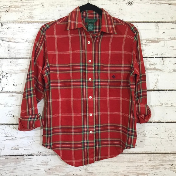 Ralph Lauren Tops - Lauren Red Plaid Button Down Top